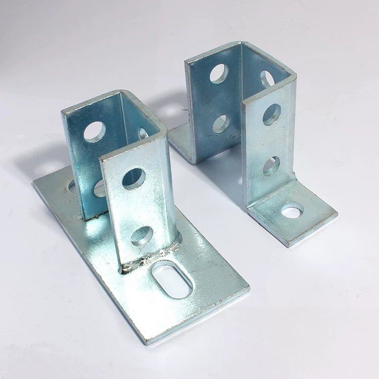 Hot-dip galvanized post base for square tube